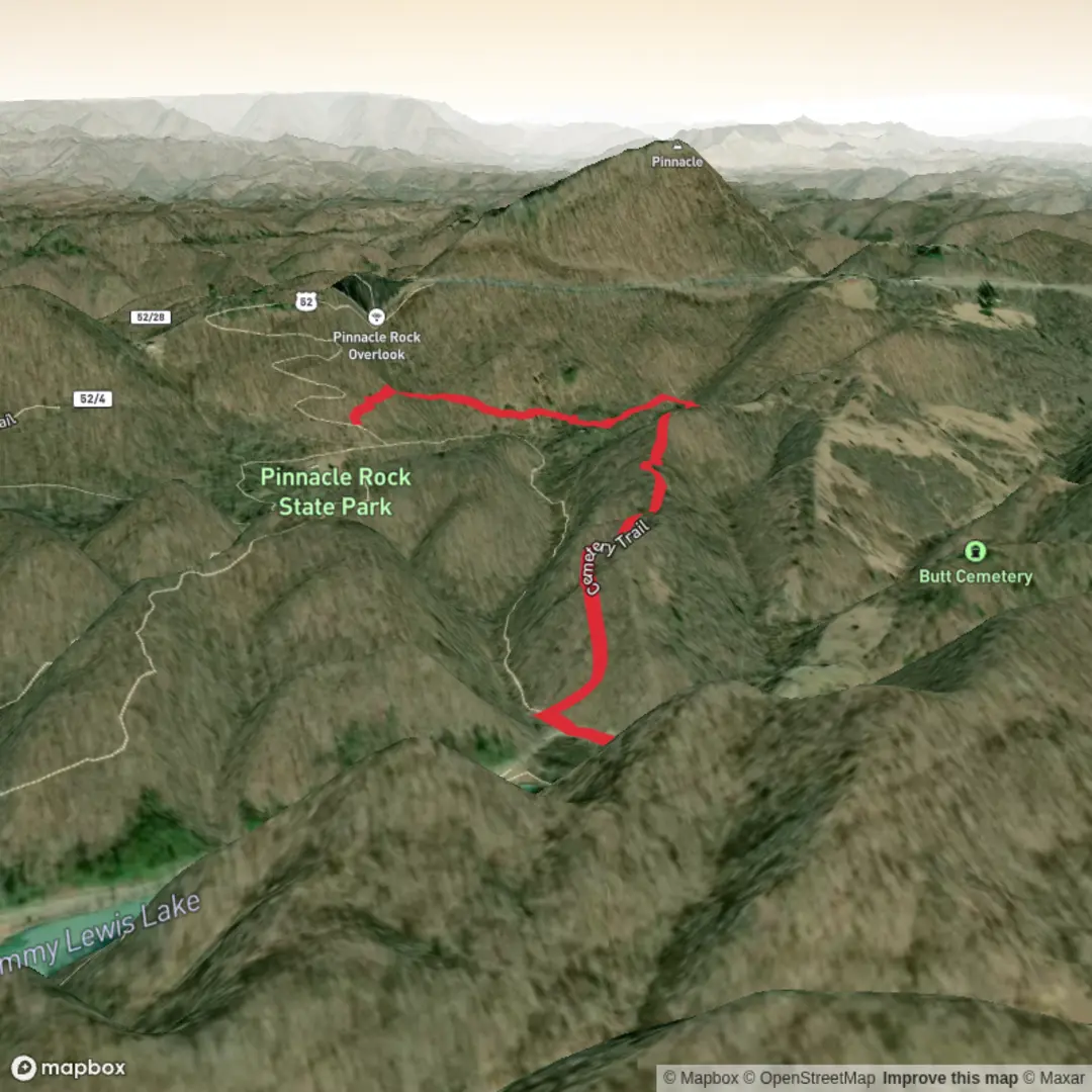 An image depicting the trail Butt Cemetery Trail and its surrounding area.