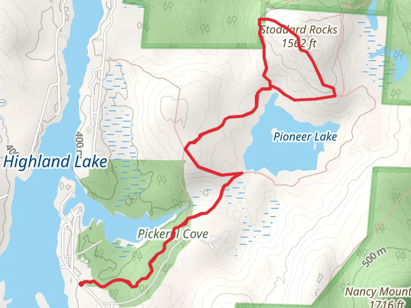 Stoddard Rocks and Pioneer Lake Loop