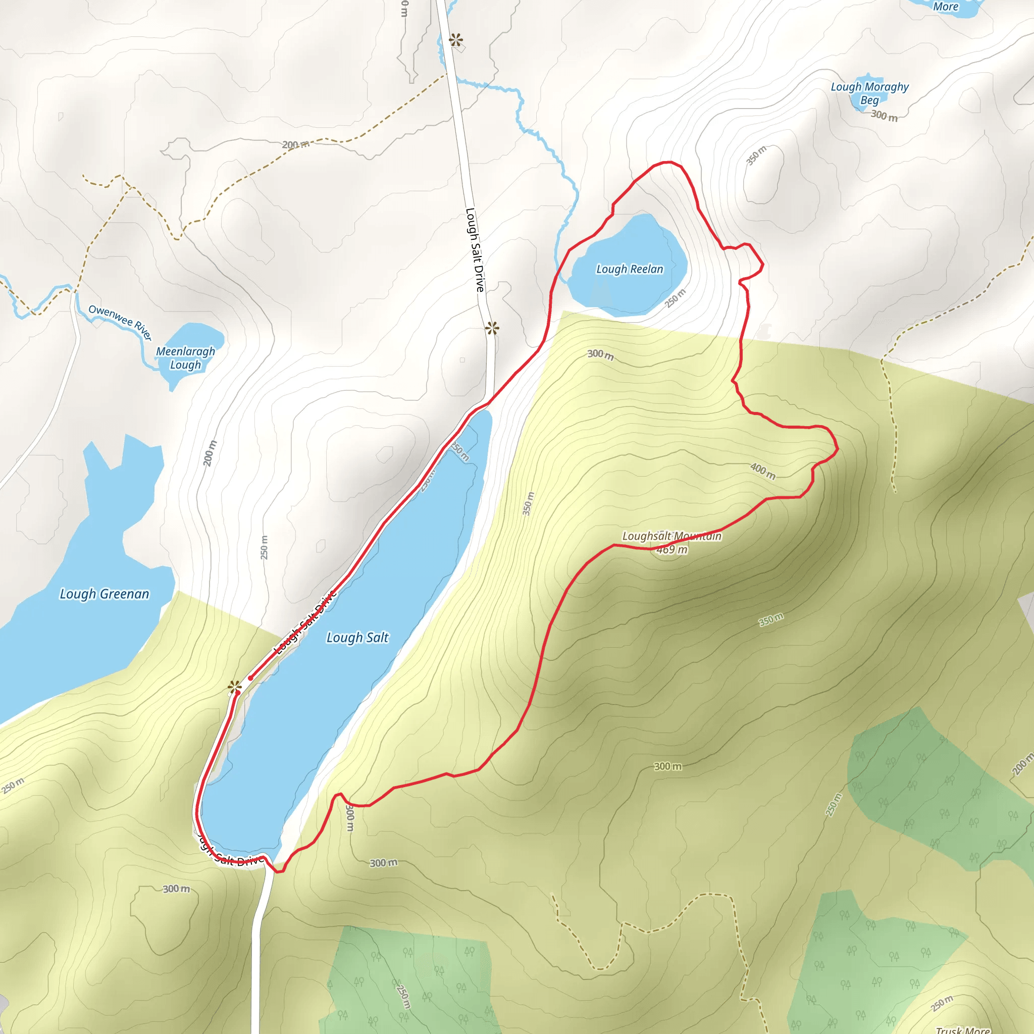 Lough Salt and Lough Reelan Loop mobile static map