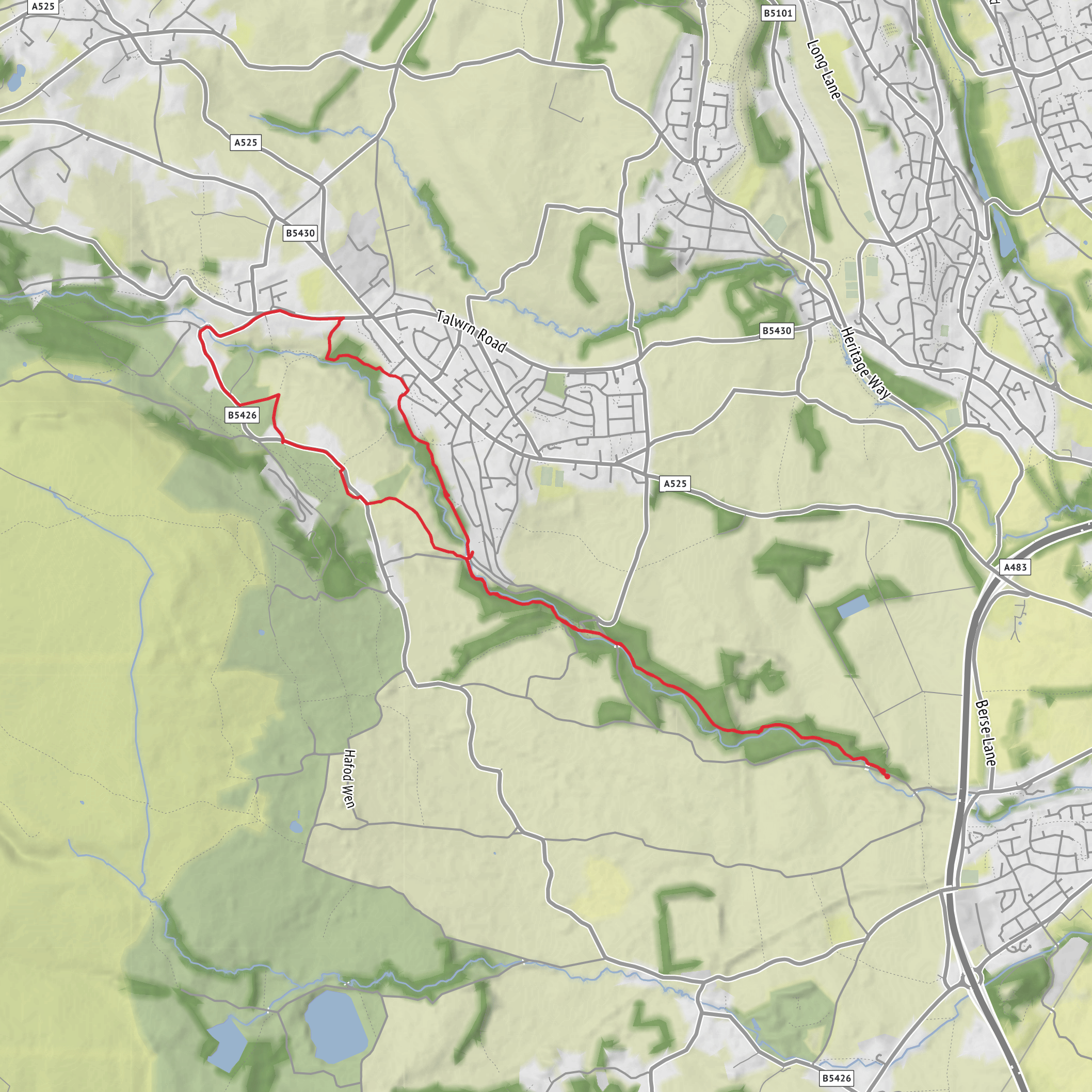 Bersham Circular via Minera mobile static map