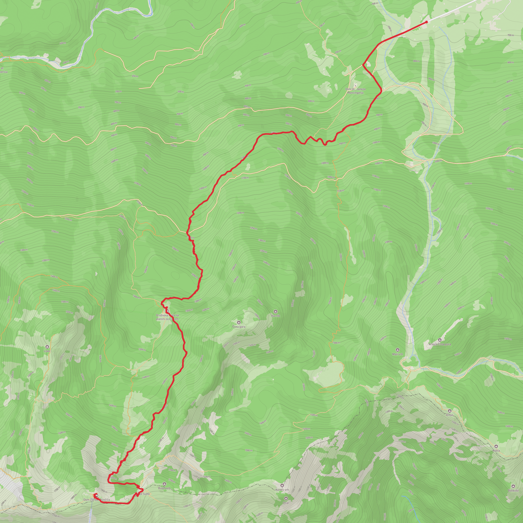 Černá Prst mobile static map