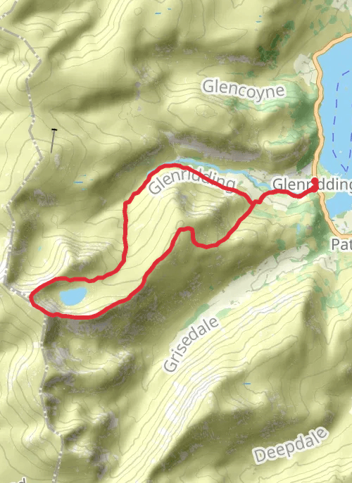 Helvellyn via striding edge loop  mobile static map