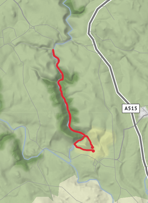 Hike on Cheedale stepping stones, Lovers leap, Raynard Cave and Dovedale Loop mobile static map