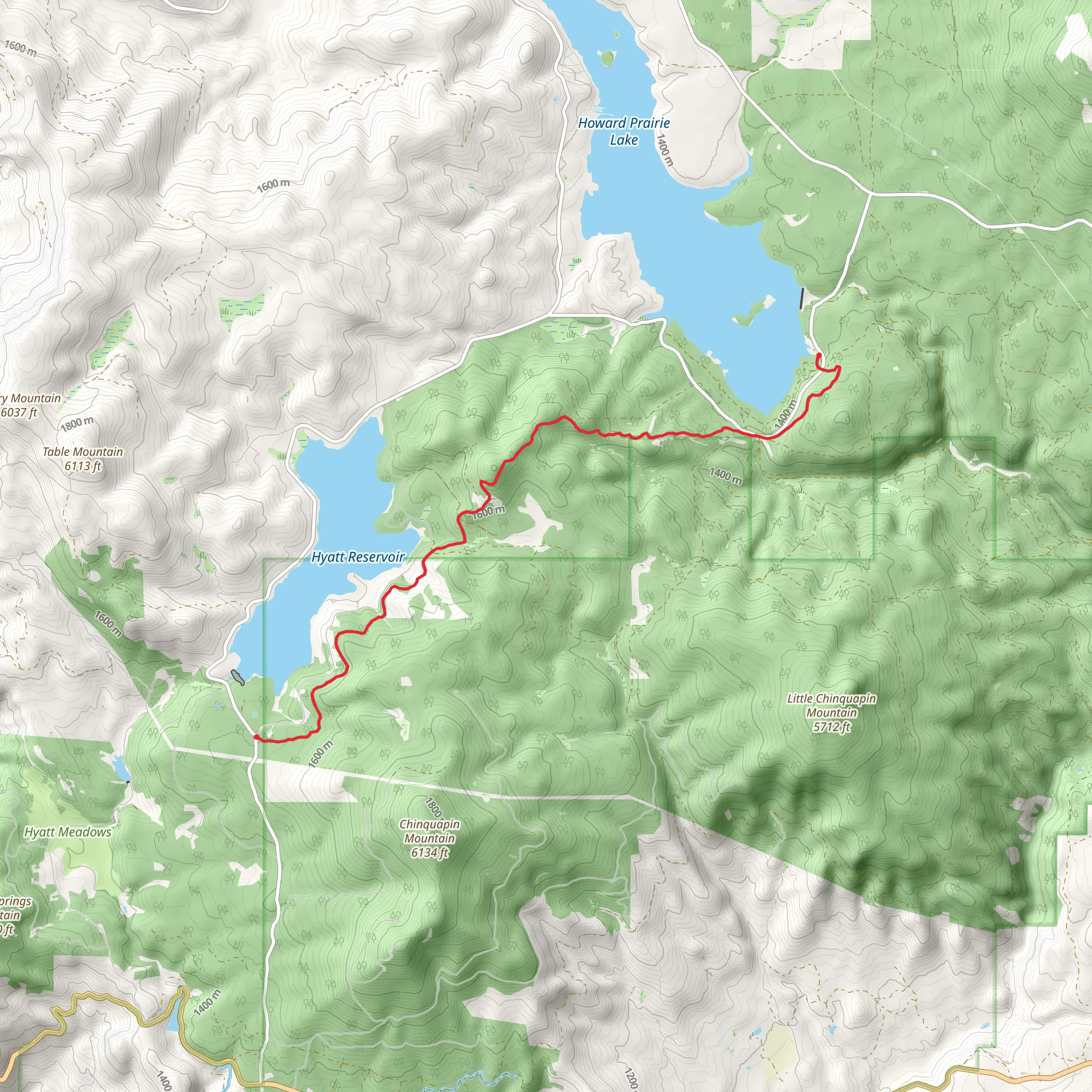 Pacific Crest Trail - Hyatt Lake recreation Area mobile static map