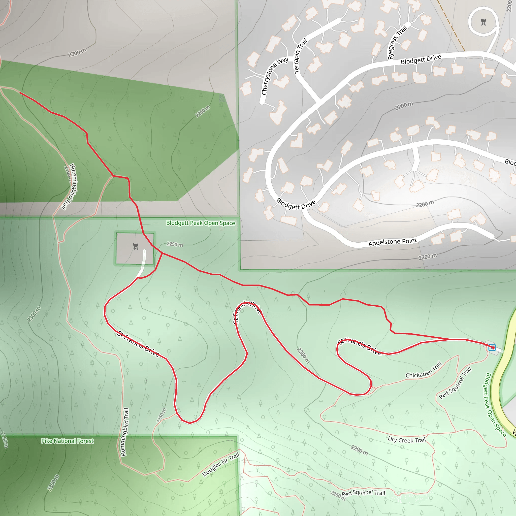 Blodgett Peak Open Space Loop mobile static map