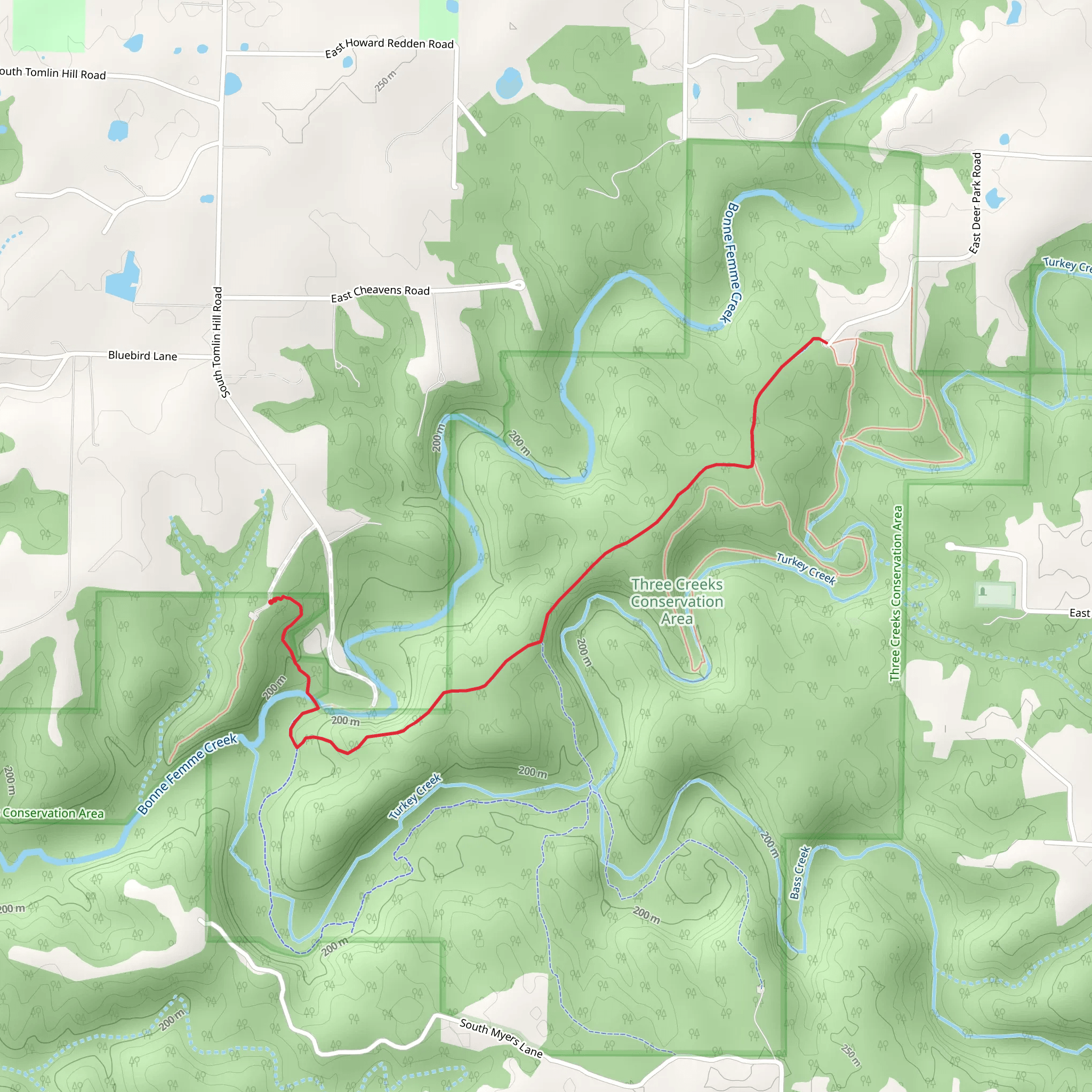 Bonne Femme and Turkey Creek mobile static map