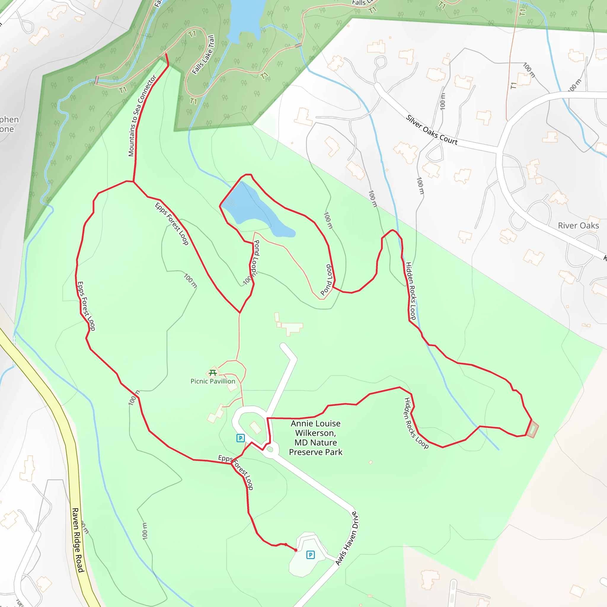 Hidden Rocks and Epps Forest Loop mobile static map