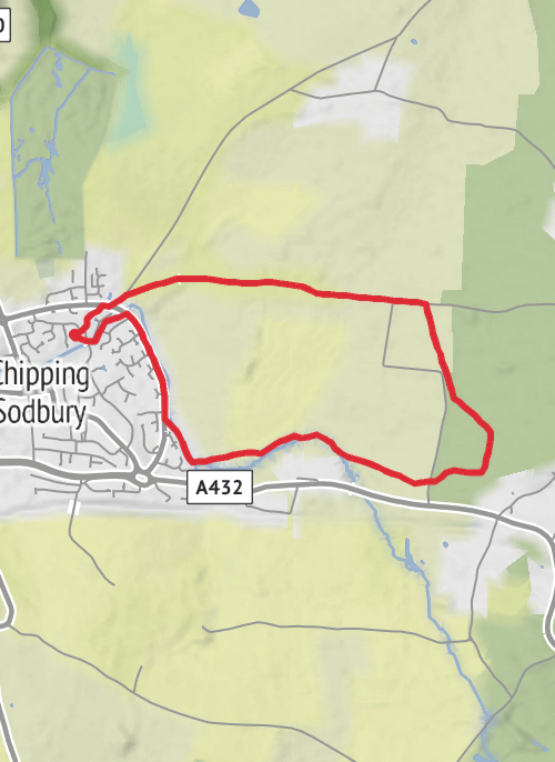 Hike from Sodbury mobile static map