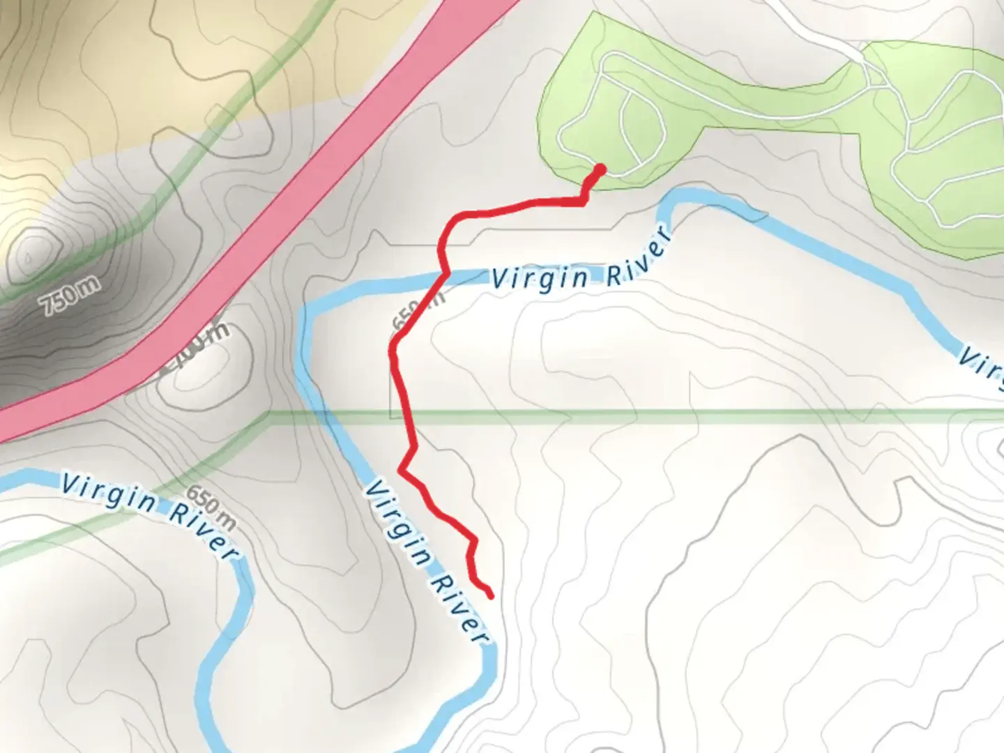An image depicting the trail Salivan's Canyon and its surrounding area.