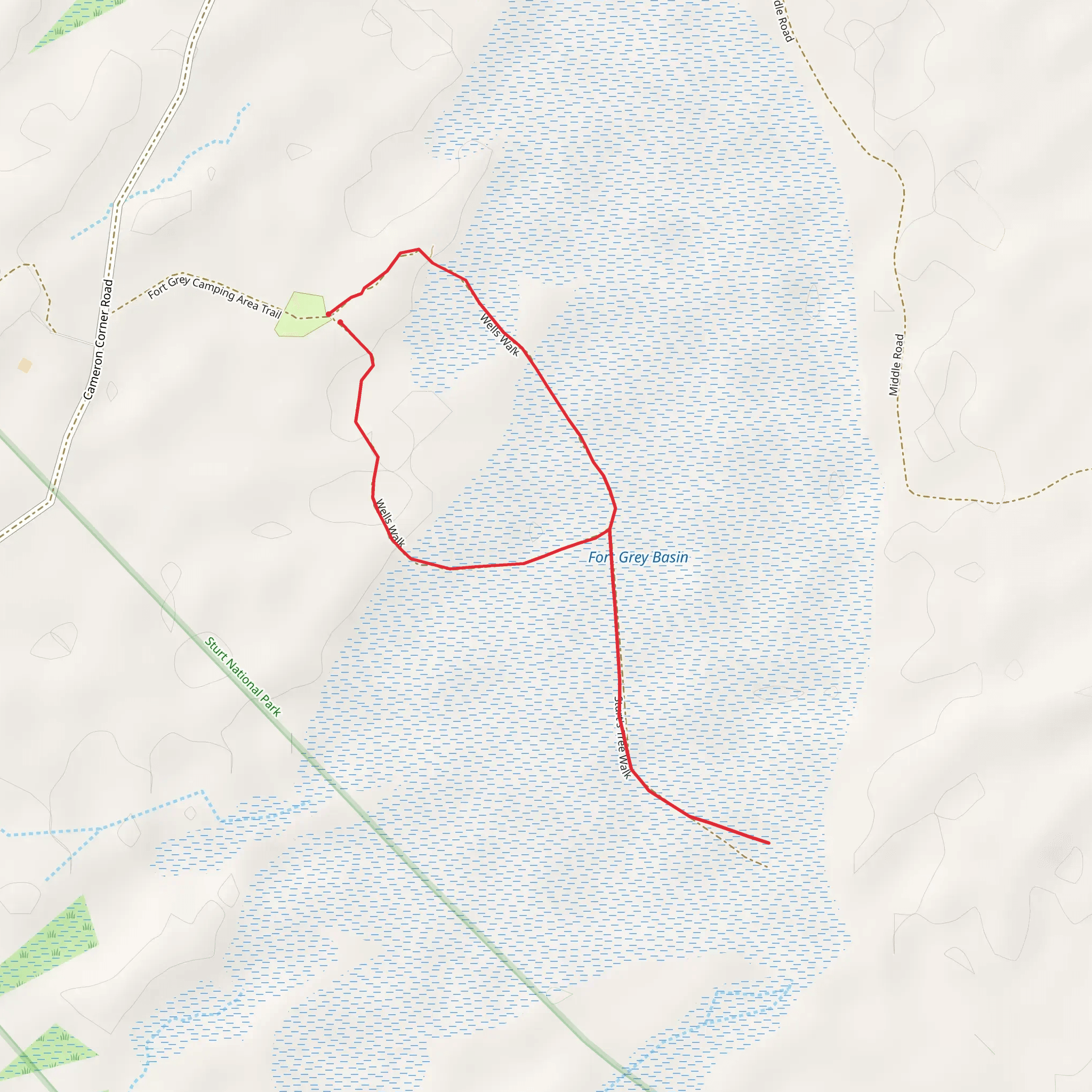 Wells and Sturt’s Tree Track mobile static map
