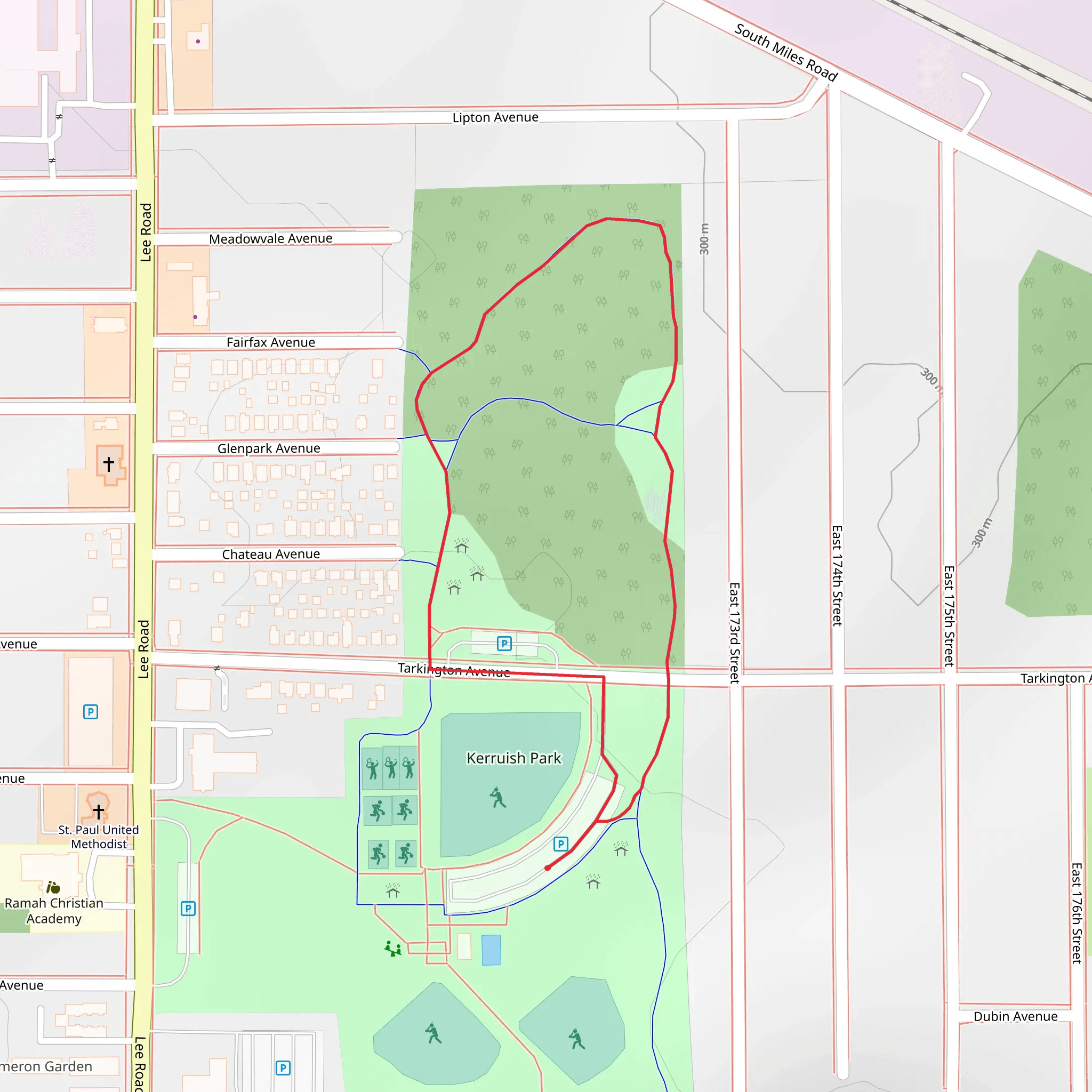 Tarkington Avenue Loop mobile static map