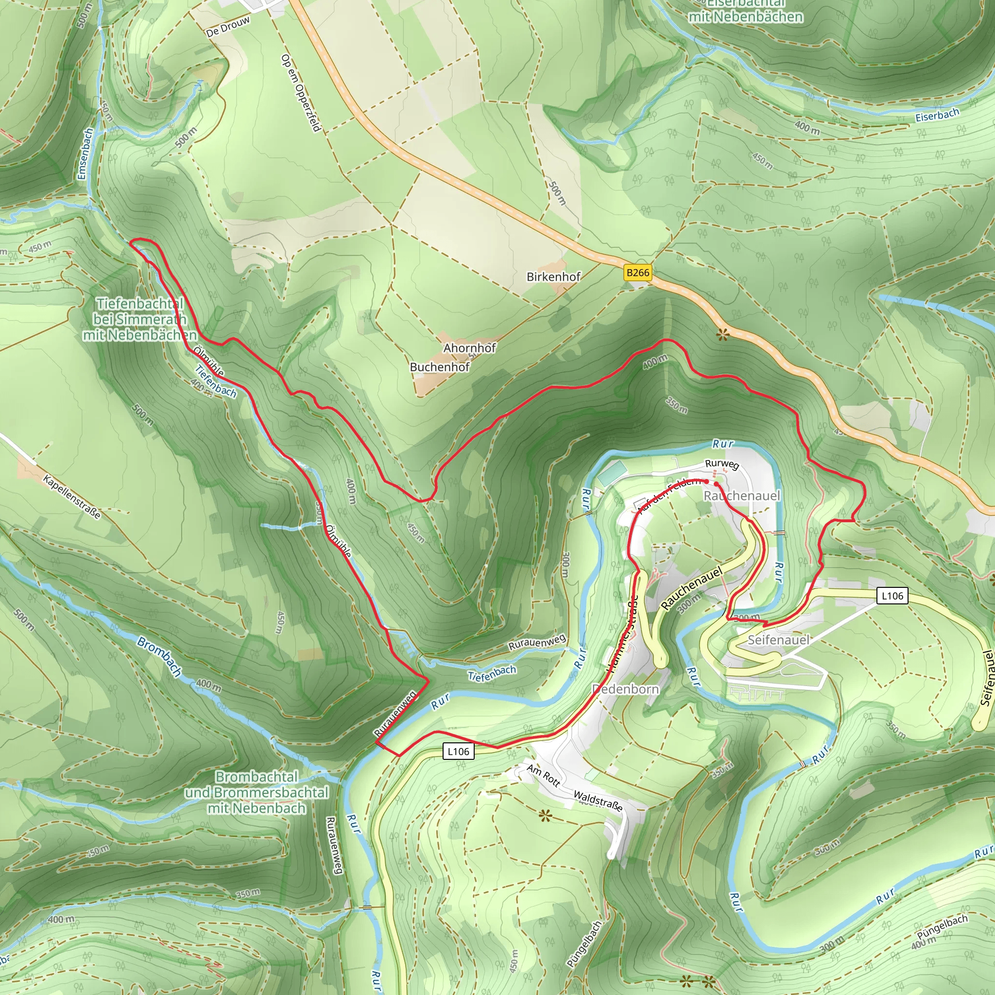 Tiefenbachtal bei Simmerath mit Nebenbächen Loop - Rauchenauel | Städt