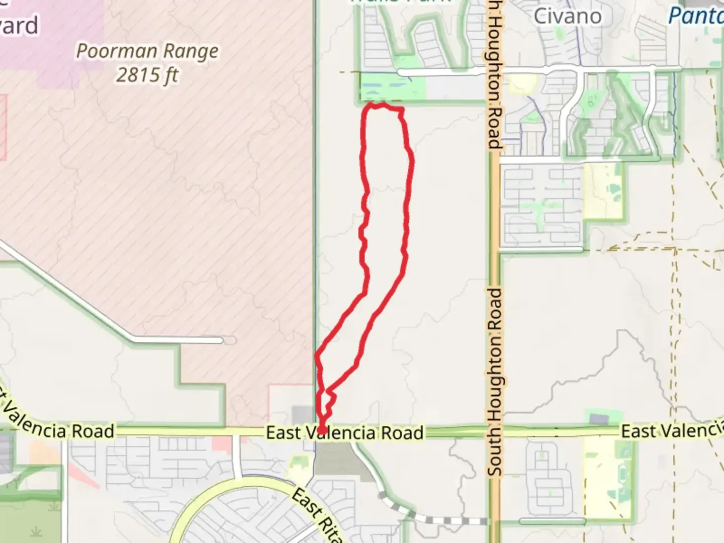 An image depicting the trail Bunny Loop and its surrounding area.