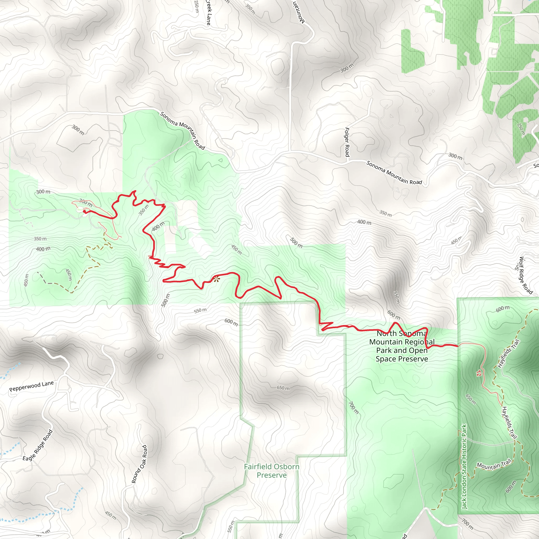 North Sonoma Mountain Trail mobile static map