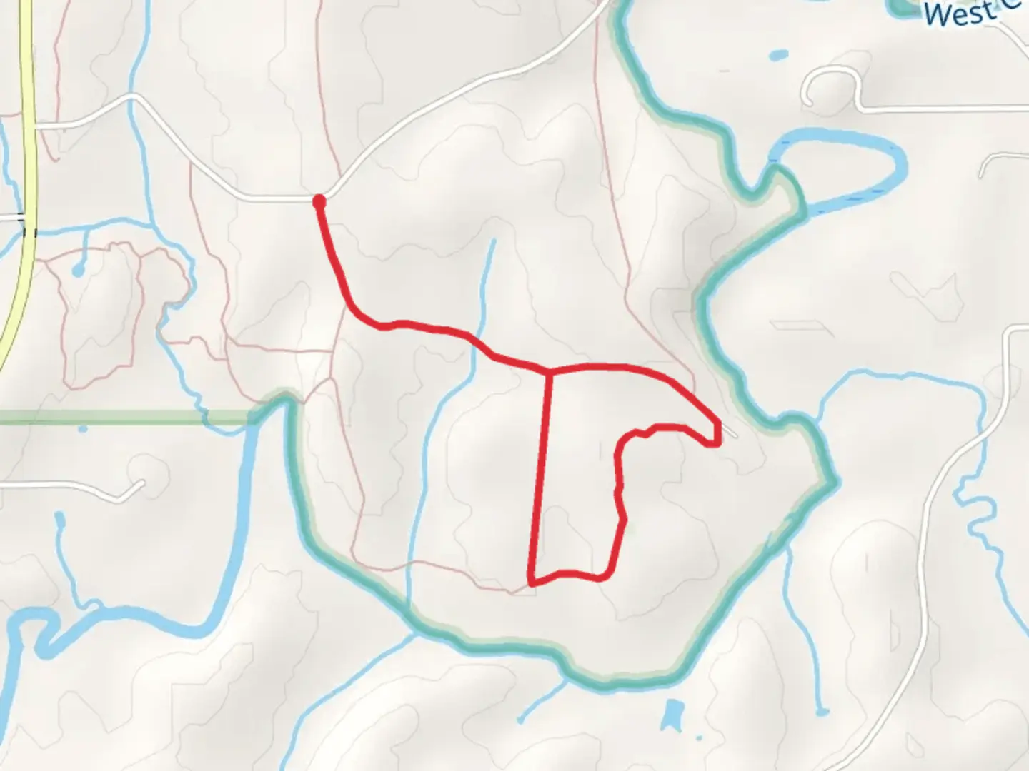 An image depicting the trail Vinyard-Alexander Road Loop - South and its surrounding area.