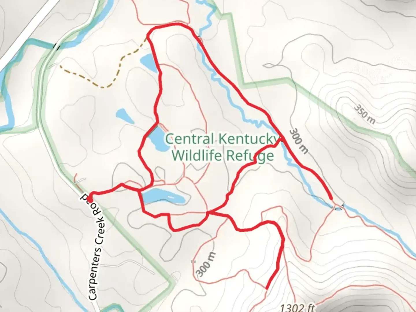 An image depicting the trail Carpenters Creek Road Loop and its surrounding area.