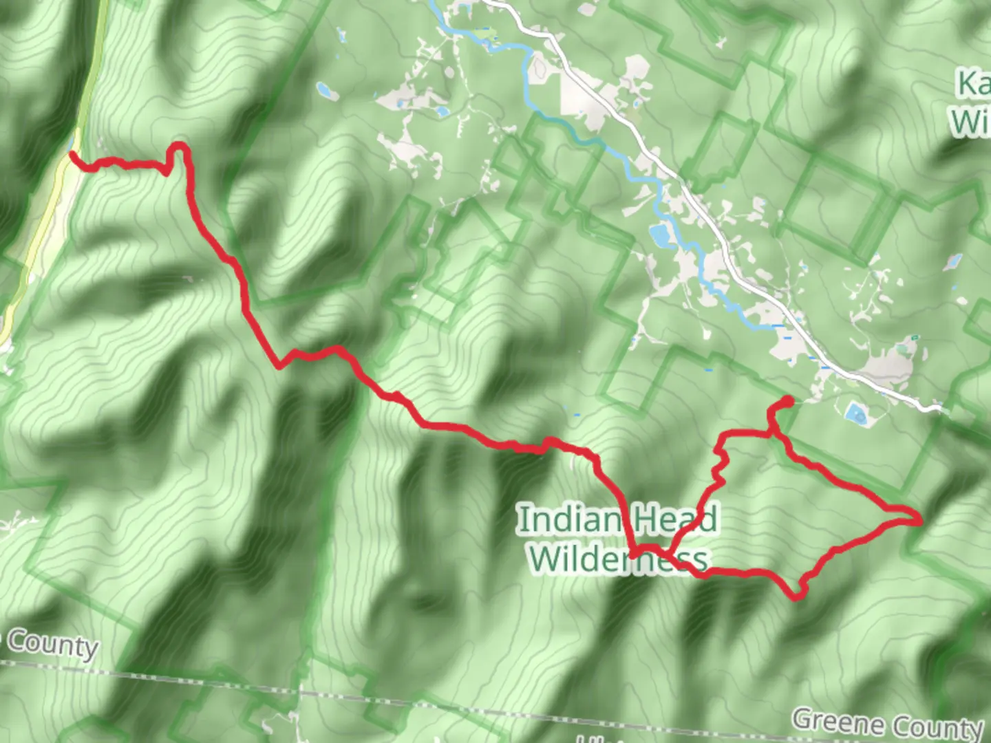 An image depicting the trail Indian Head to Plateau Mountain Devils Path and its surrounding area.
