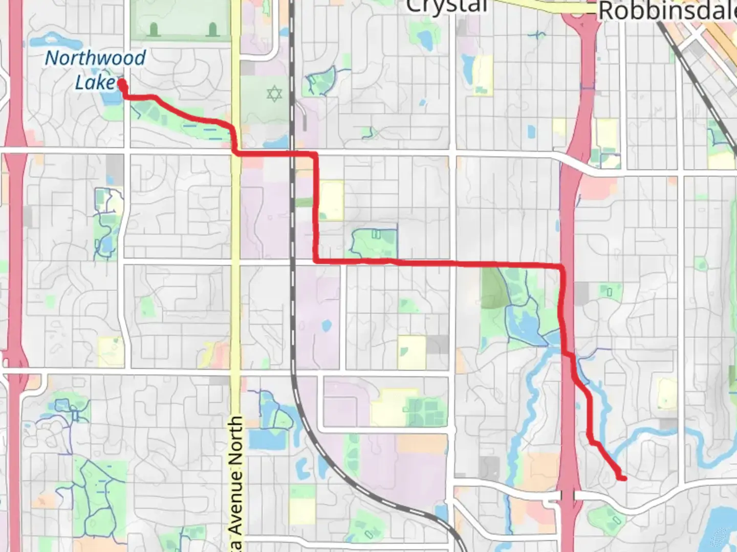 An image depicting the trail Bassett Creek Regional Trail and its surrounding area.