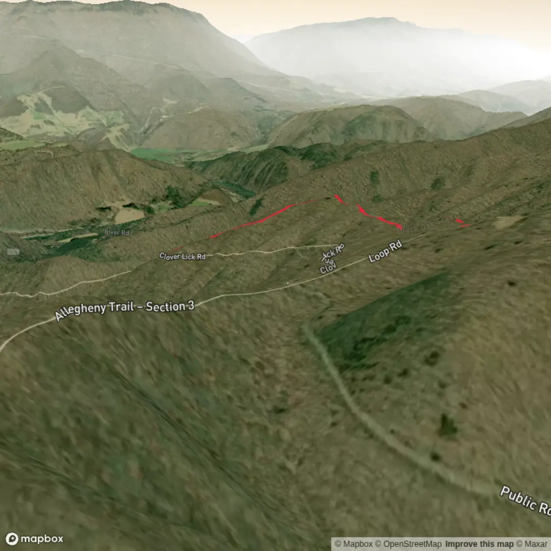 An image depicting the trail Black Oak Trail and its surrounding area.