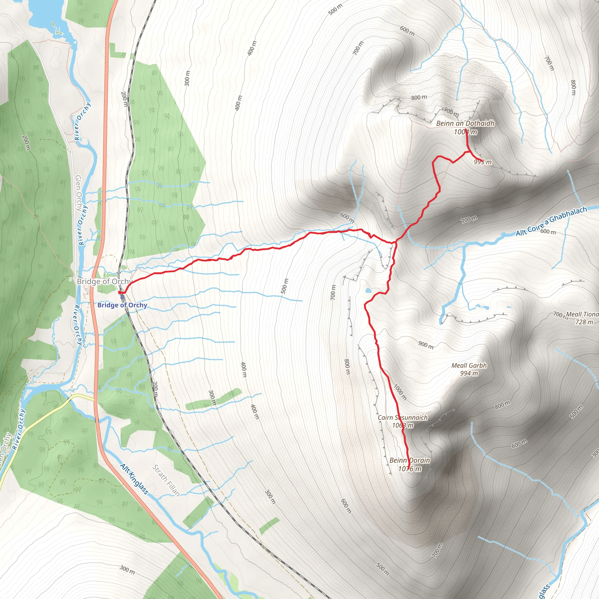 Beinn an Dòthaidh and Beinn Dòrain mobile static map