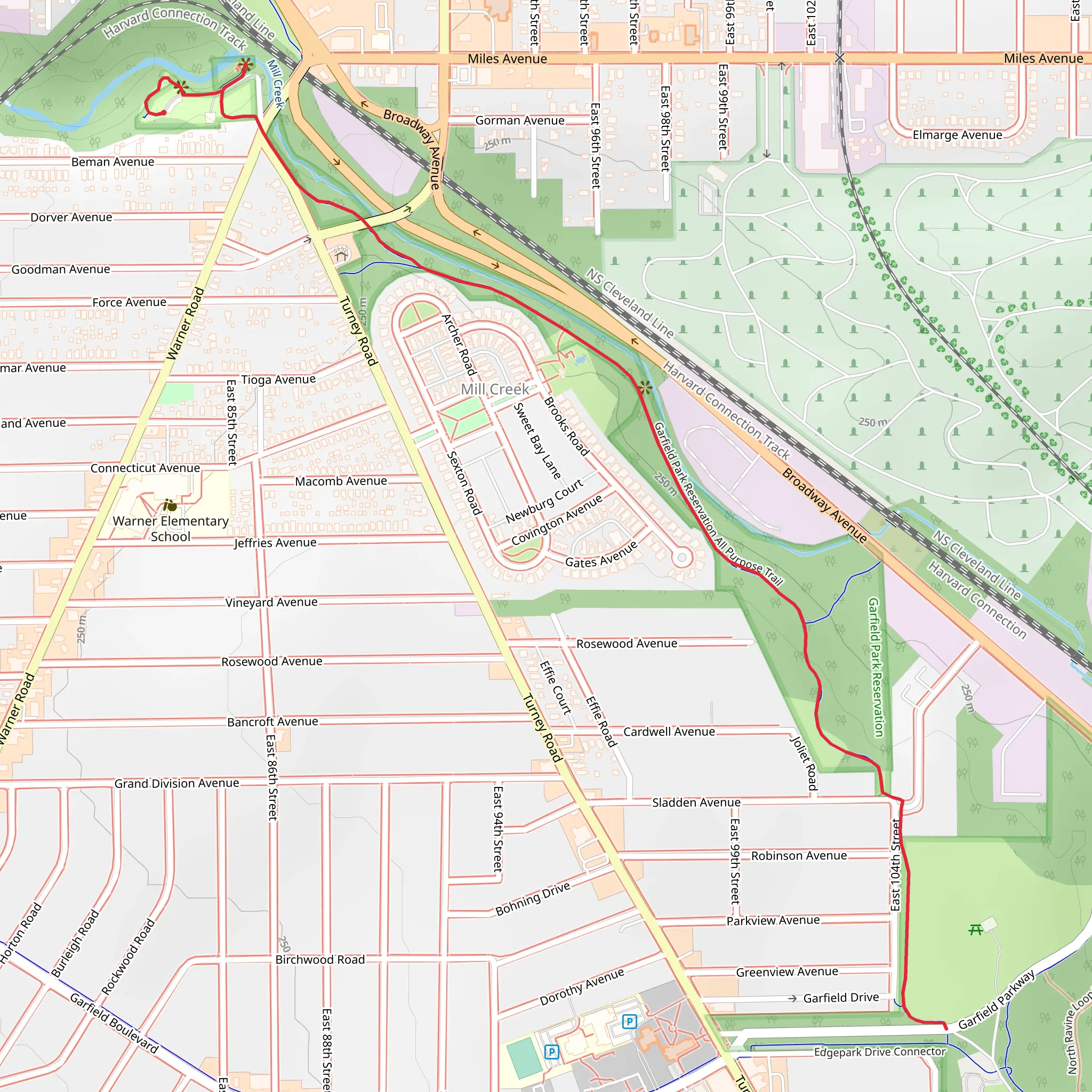 Mill Creek Trail mobile static map