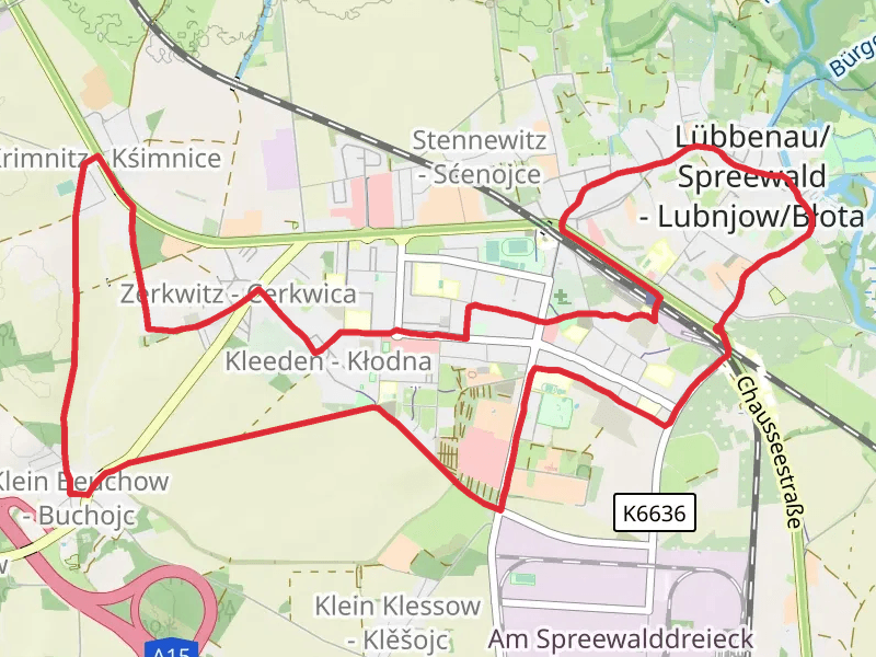 Dammstrasse and Wanderweg Luebbenau