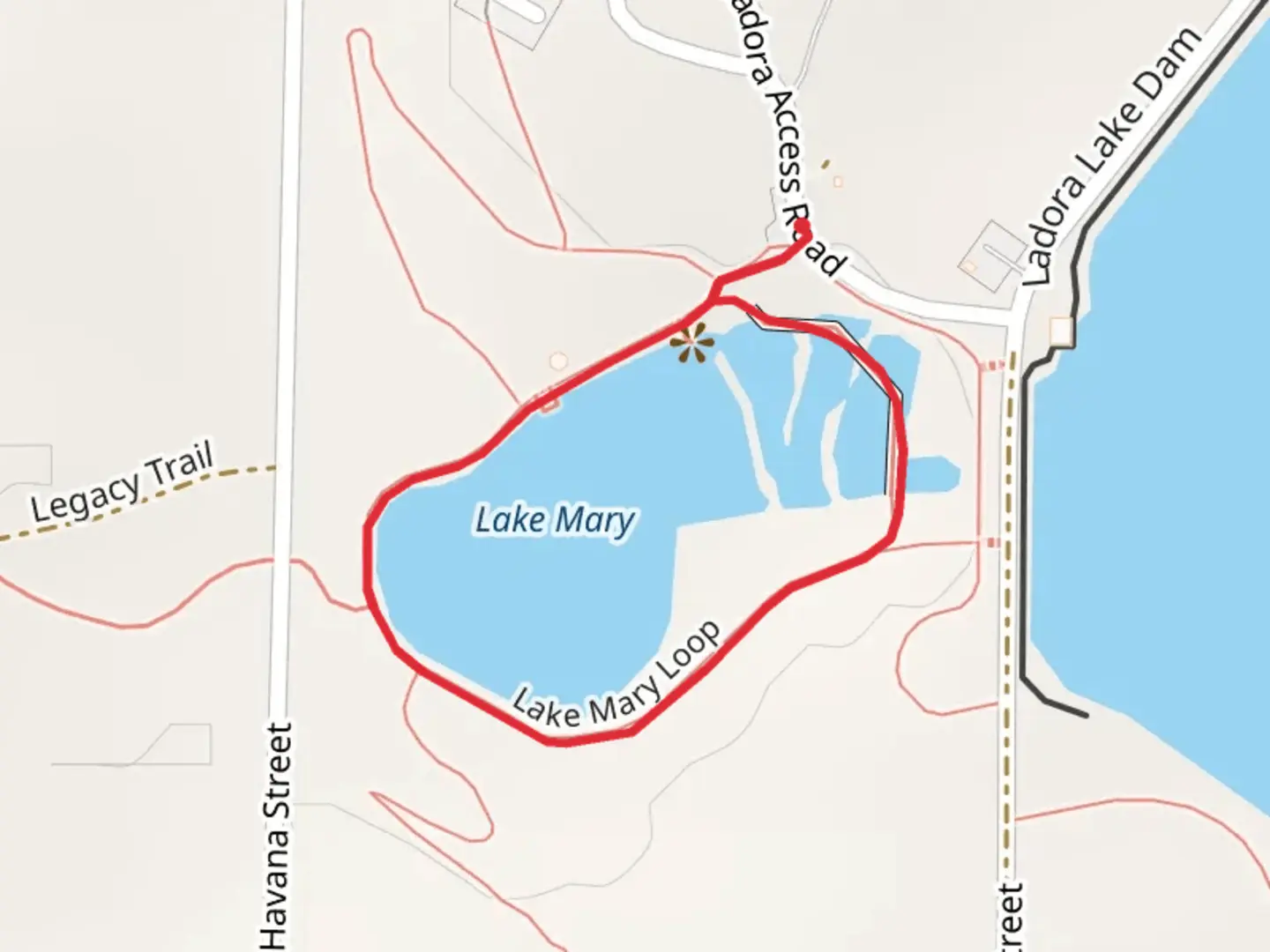 An image depicting the trail Lake Mary Loop and its surrounding area.