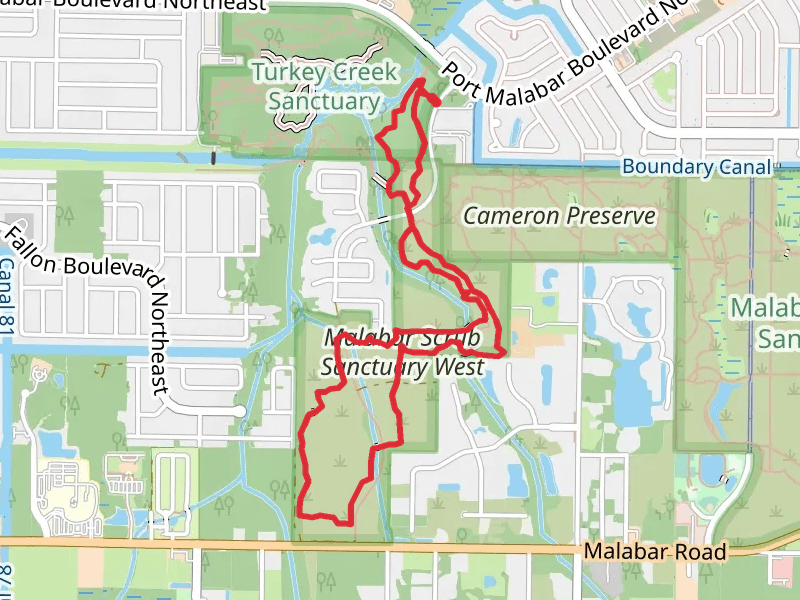 Red Trail and Blue Loop Trail - Malabar Scrub Sanctuary West
