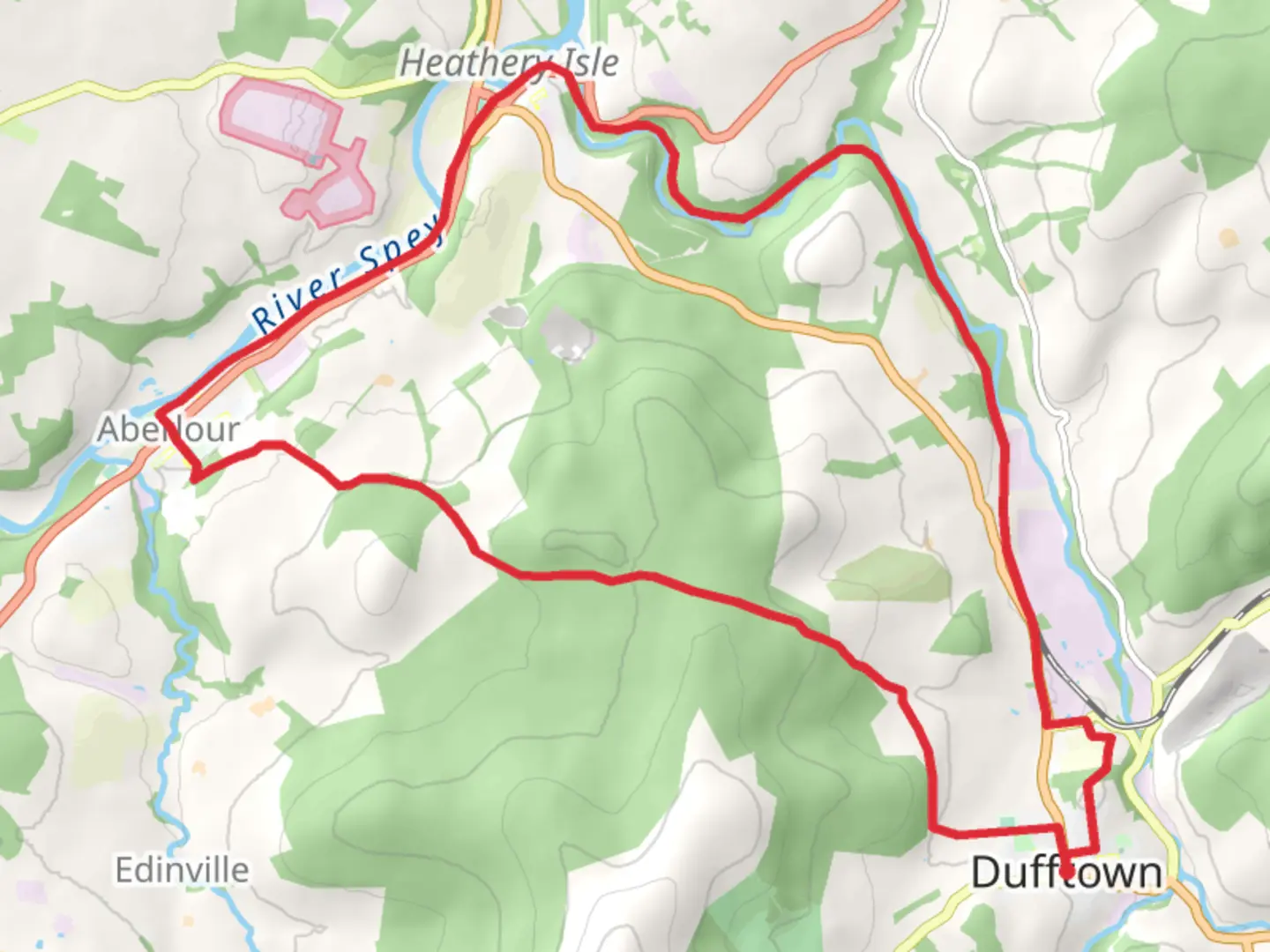 An image depicting the trail Distillery circuit and its surrounding area.