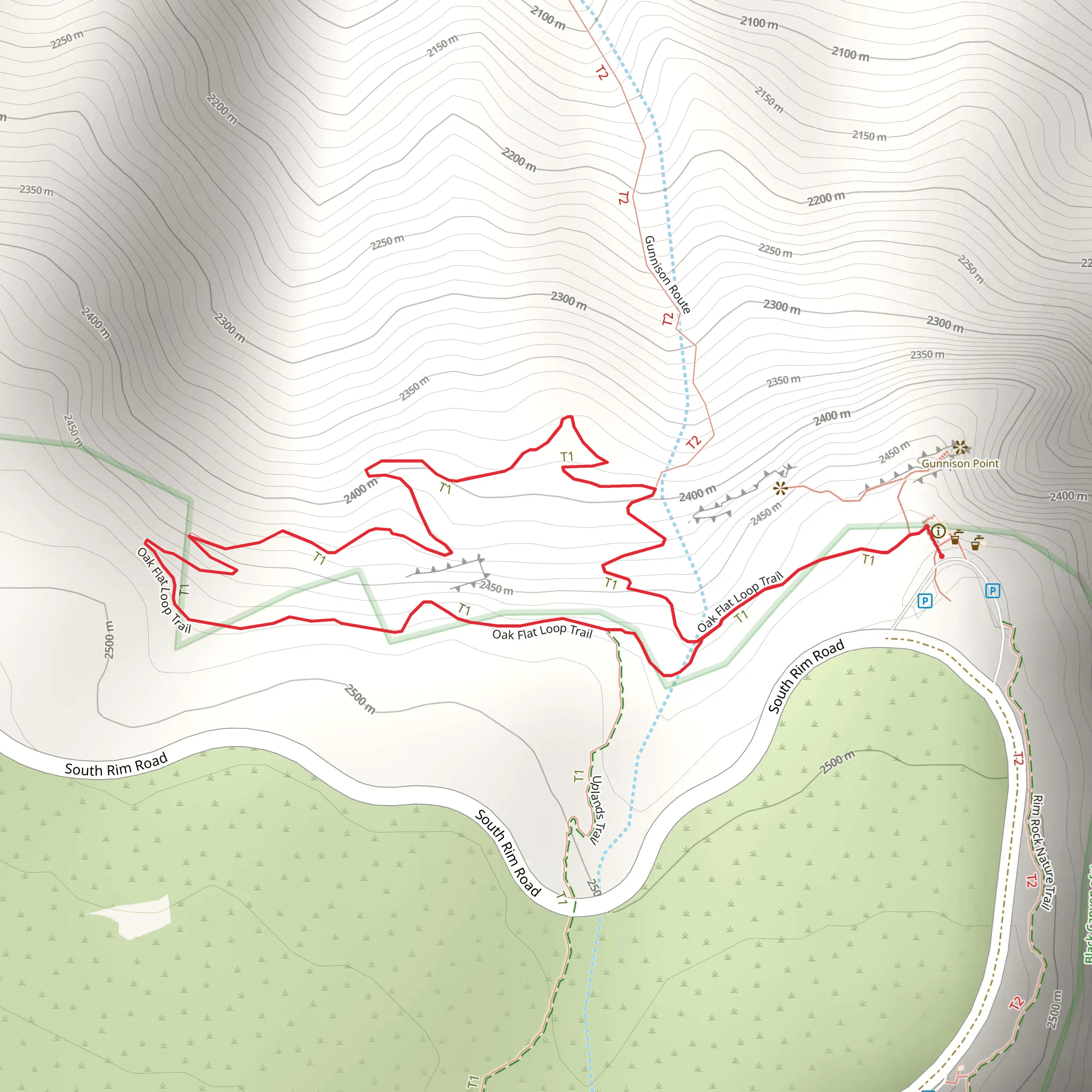Oak Flat Trail mobile static map