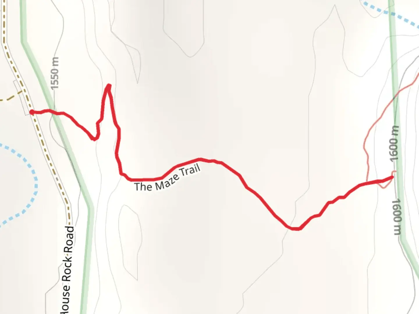 An image depicting the trail The Maze Trail and its surrounding area.