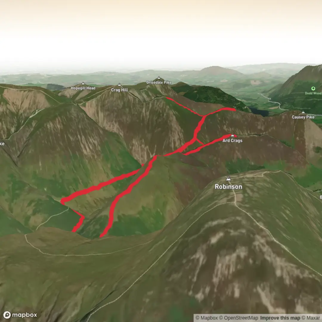 An image depicting the trail Newlands Round with Sail and its surrounding area.