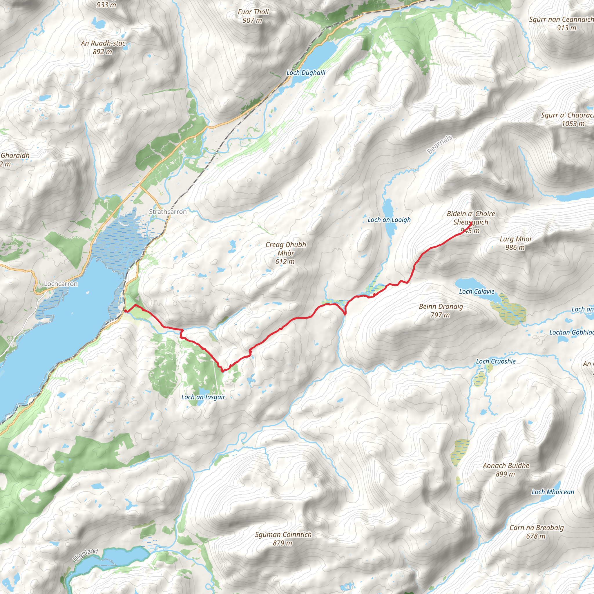 Bidein a' Choire Sheasgaich mobile static map
