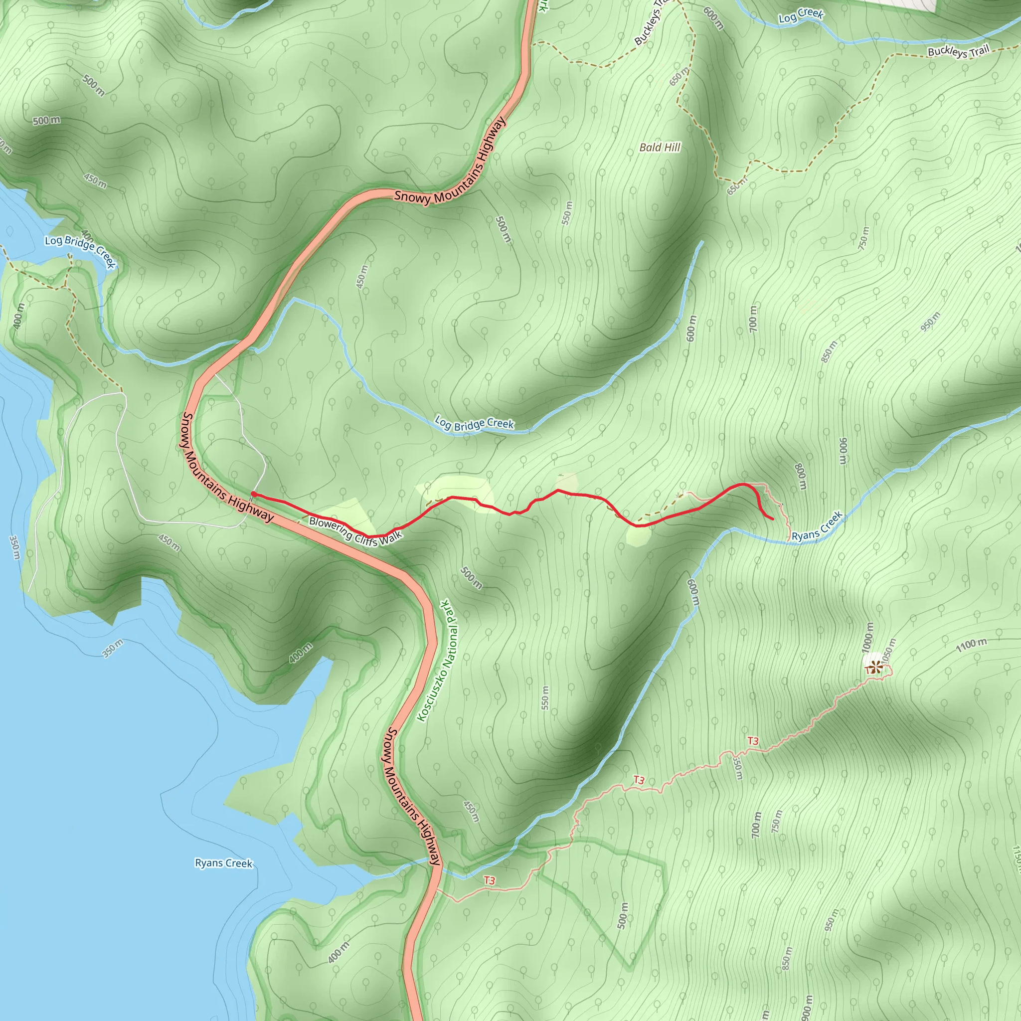 Blowering Cliffs Track mobile static map