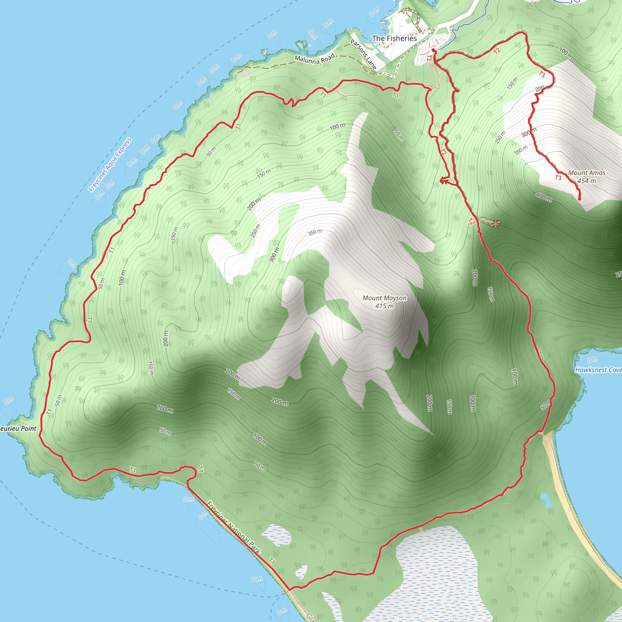 Wineglass Bay Circuit And Hazards Beach Circuit mobile static map