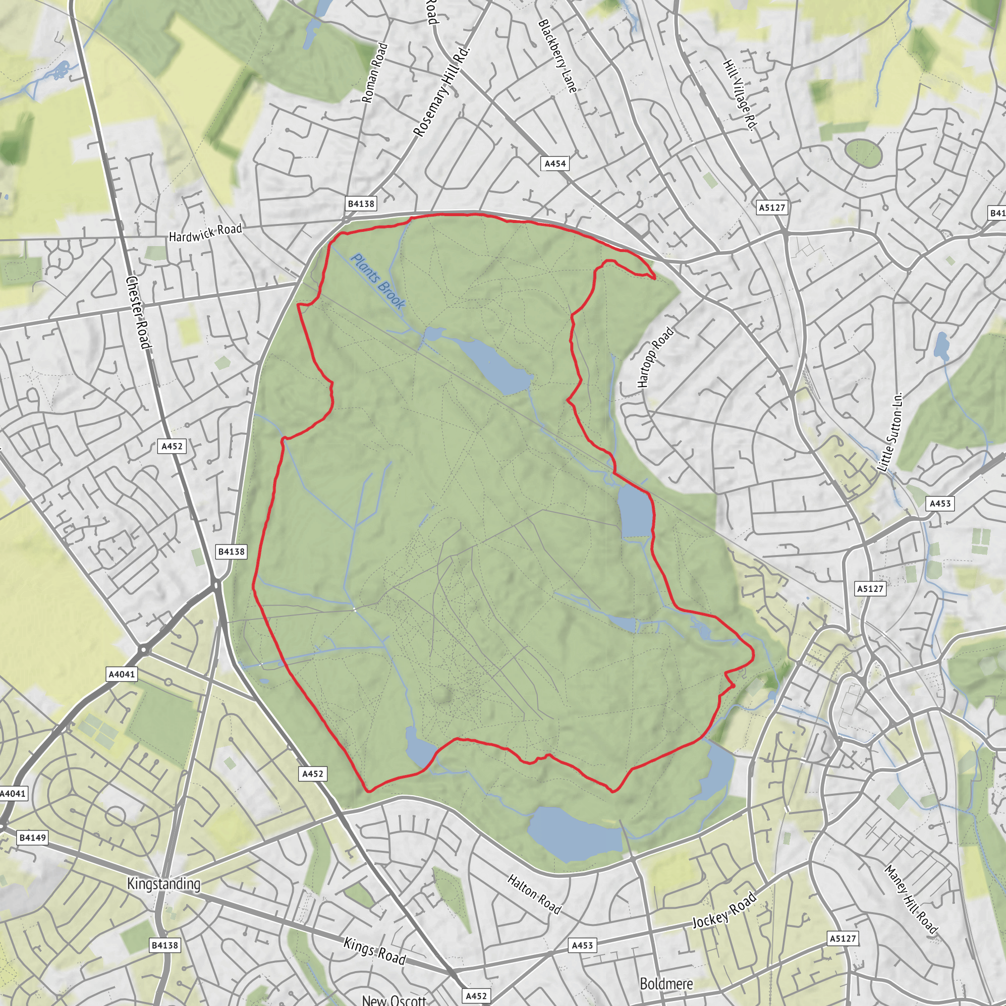 Sutton Park Big Loop mobile static map
