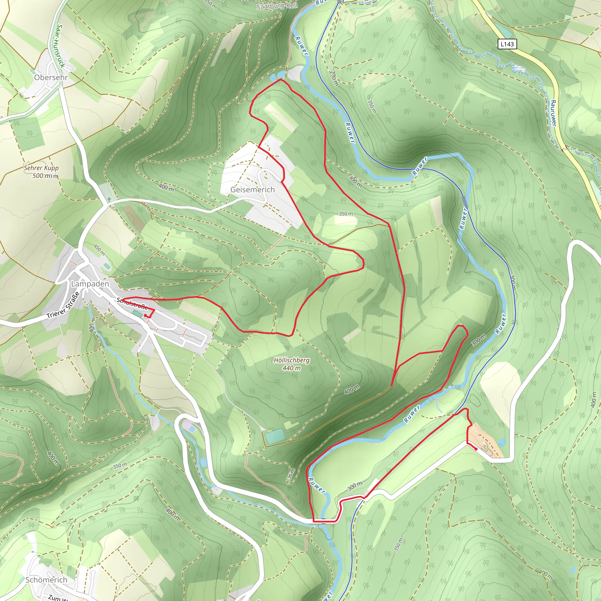 Lampden to Burg Heid Walk mobile static map