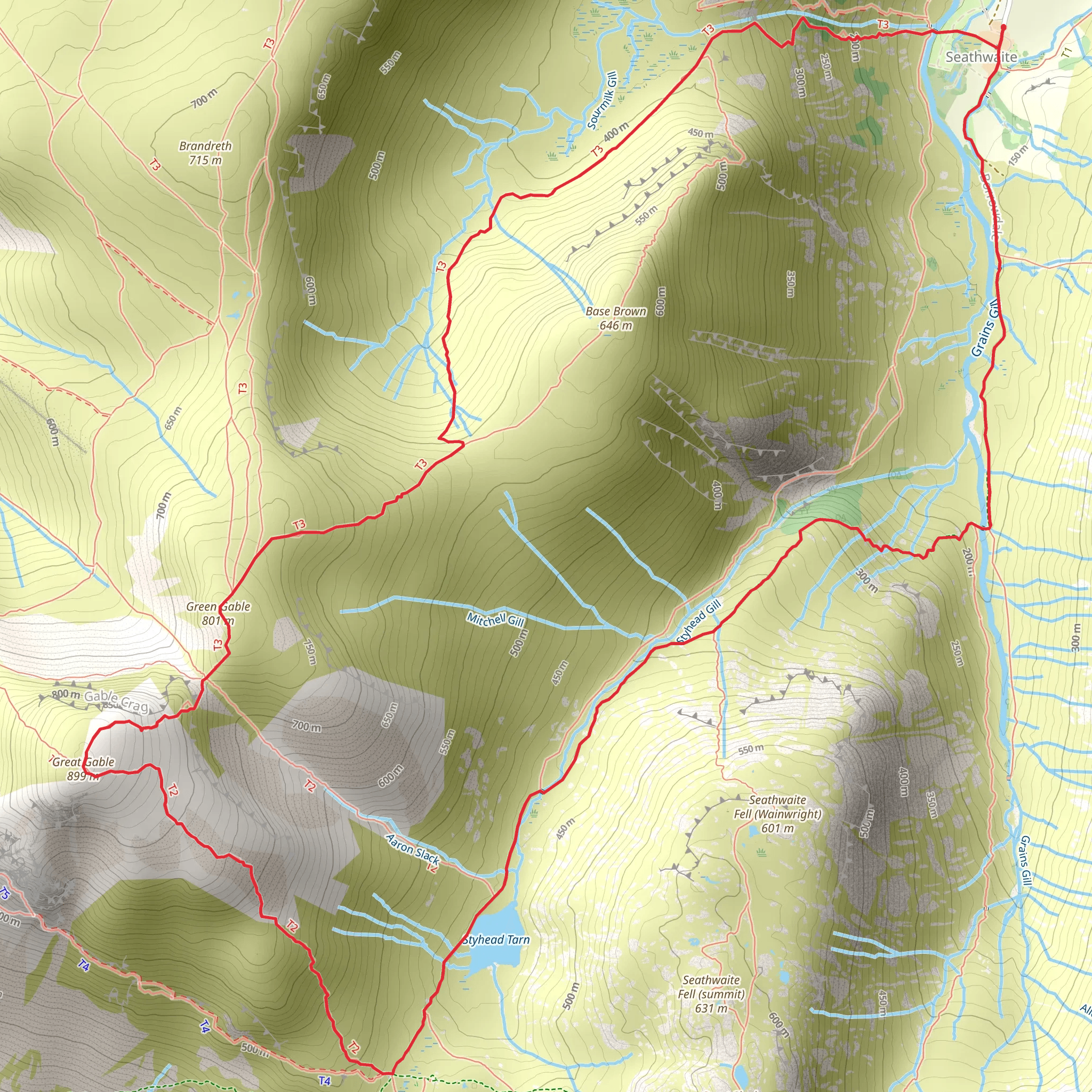 Great Gable Loop mobile static map