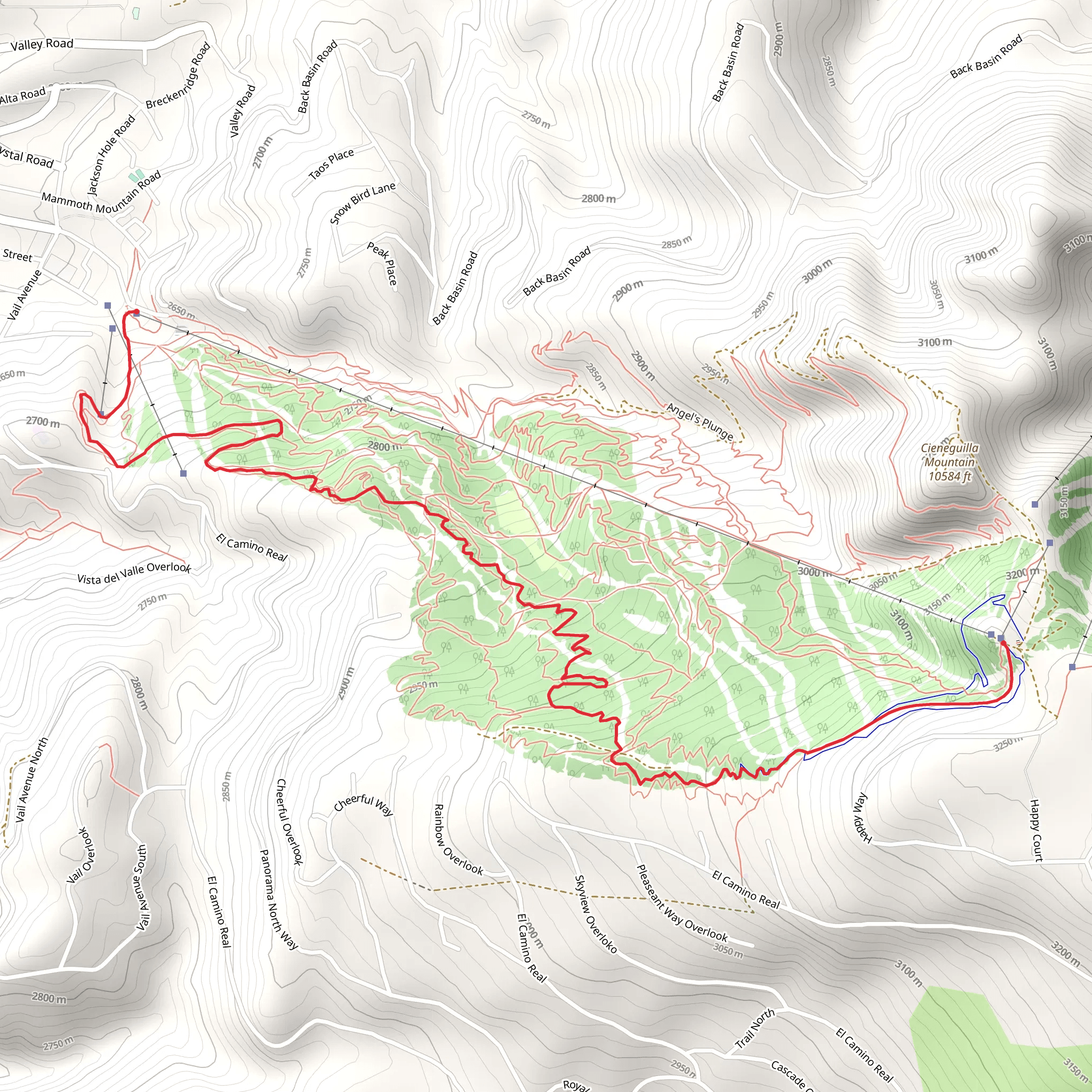 Easy Street and Boulder Dash Trail mobile static map