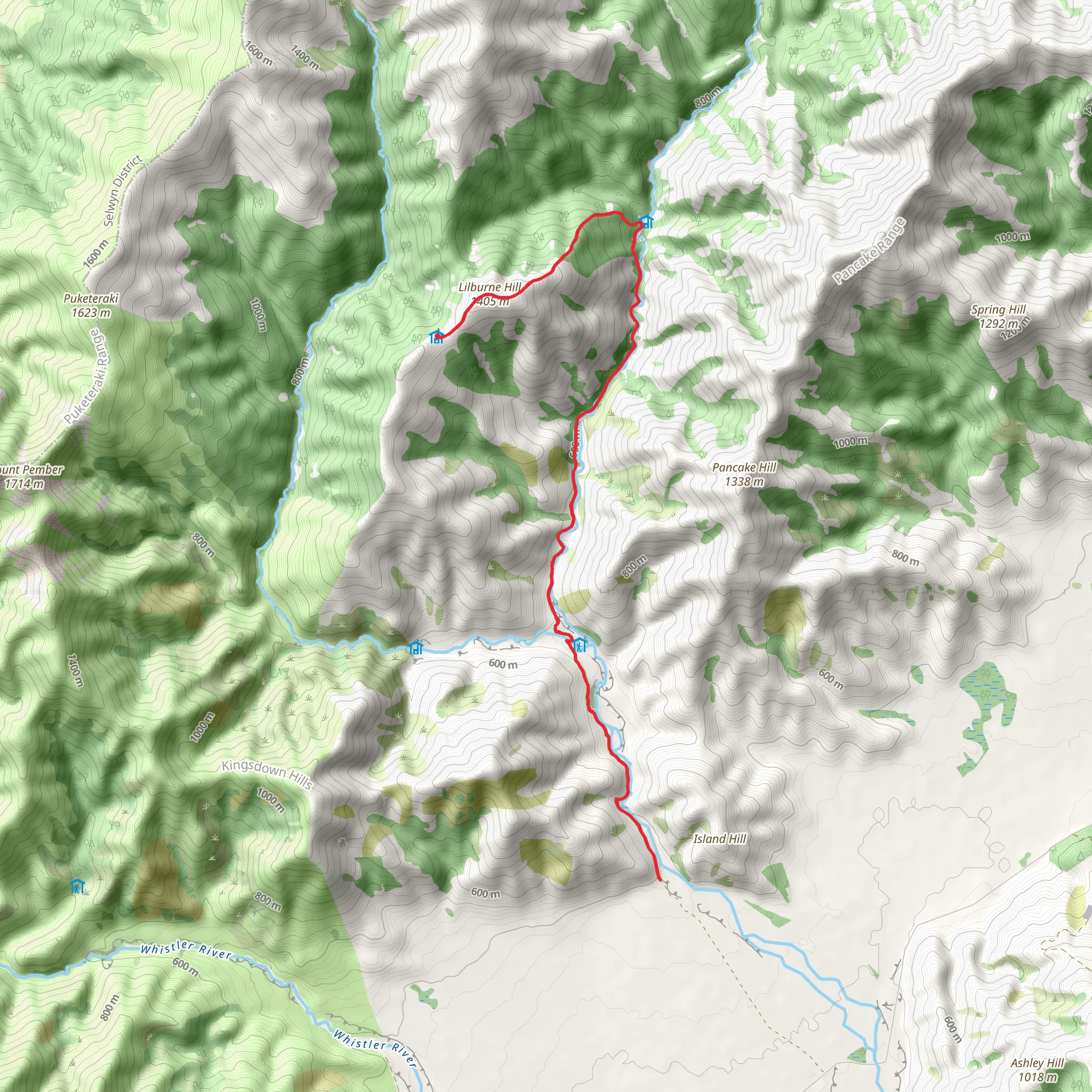 Tarn Hut Track mobile static map