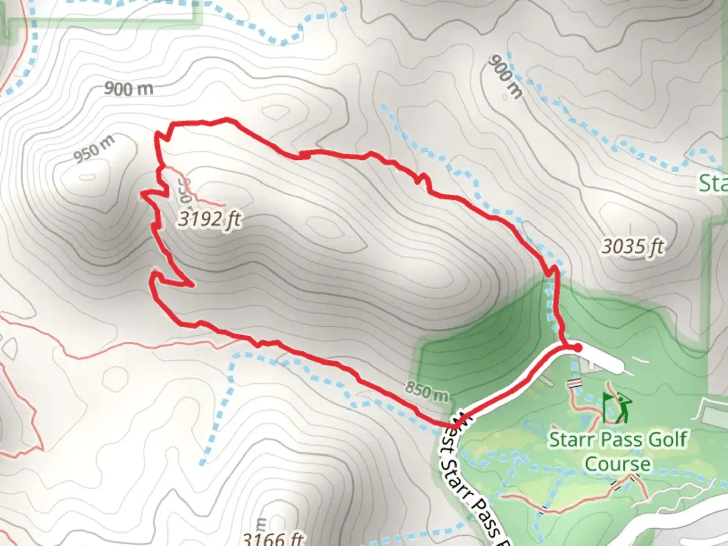 An image depicting the trail Bowen Trail and Hidden Canyon Trail Loop and its surrounding area.