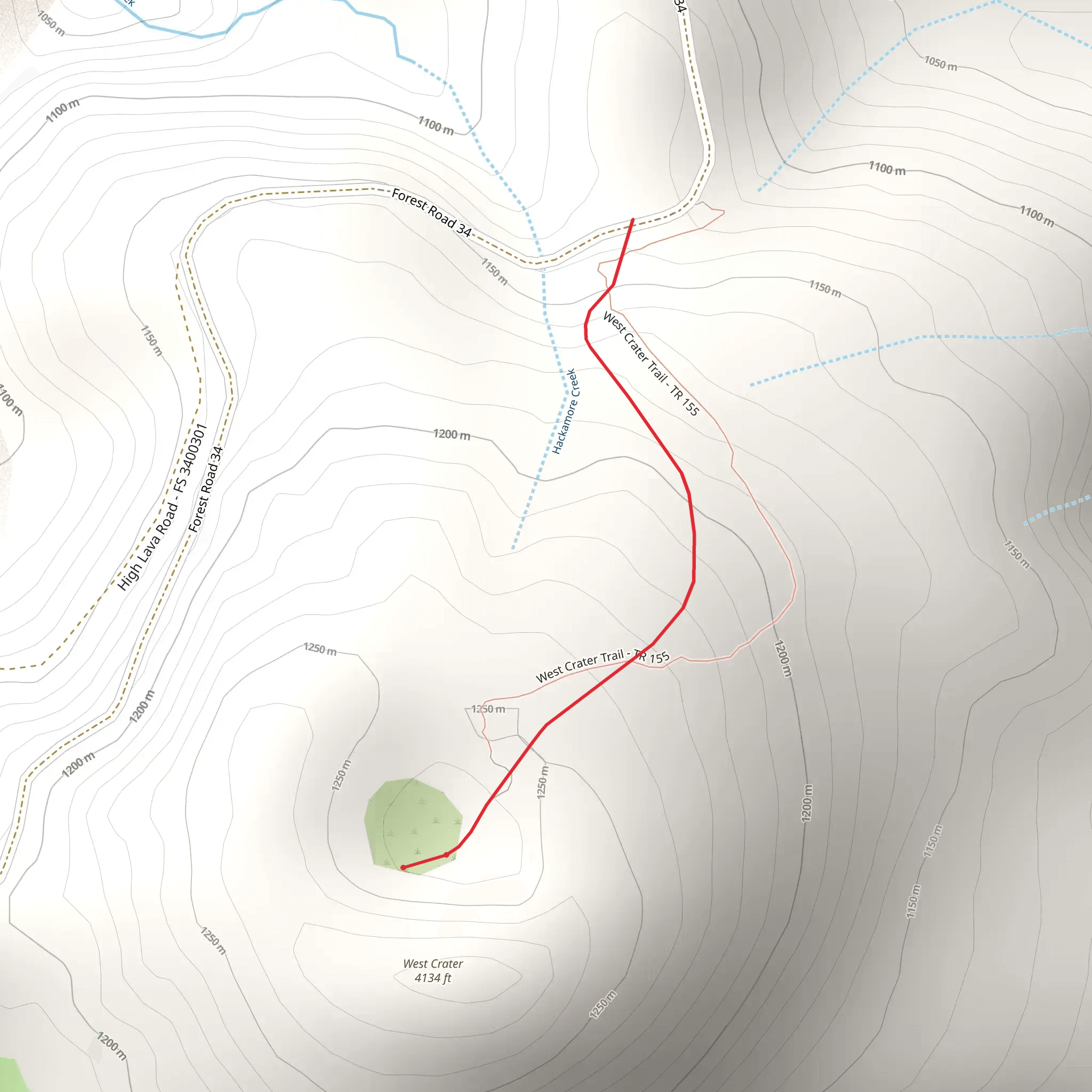 West Crater Trail mobile static map