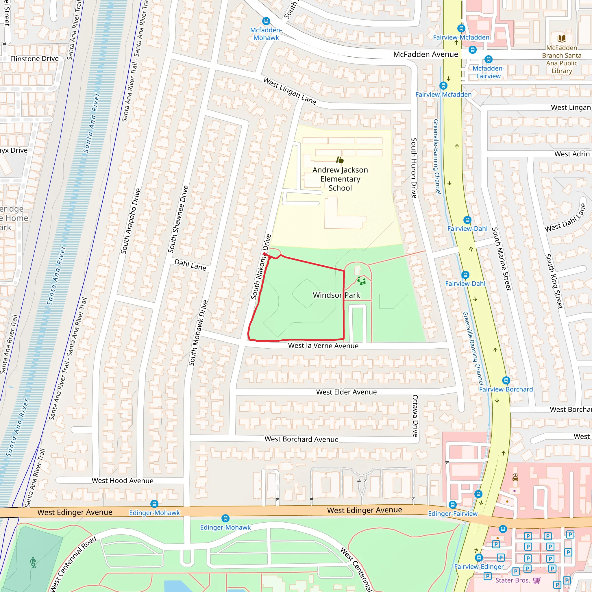 Windsor Park Loop mobile static map
