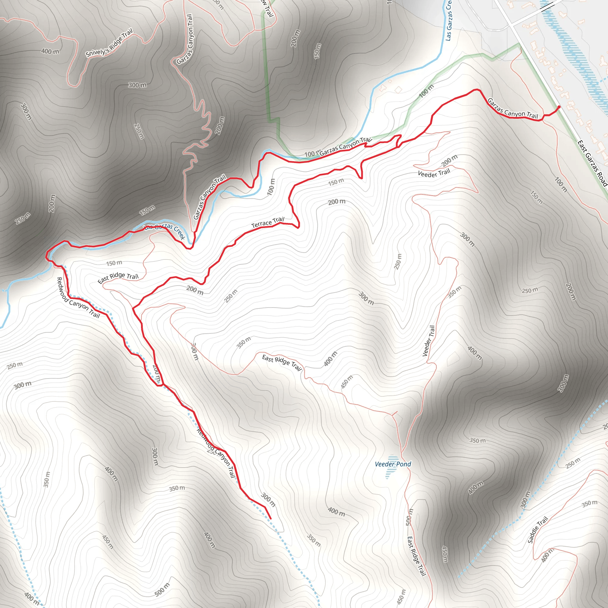 Las Garzas Creek Loop mobile static map