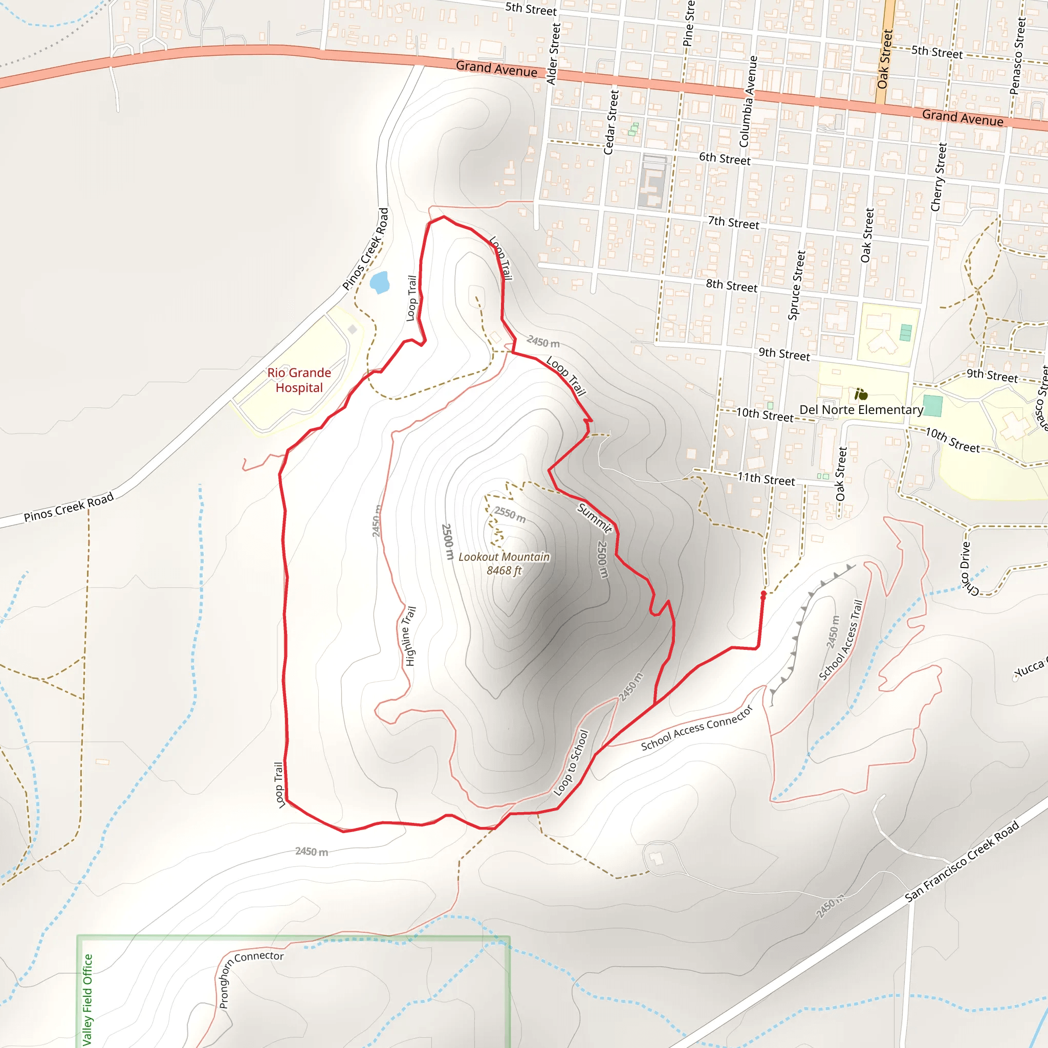Lookout Mountain Loop mobile static map