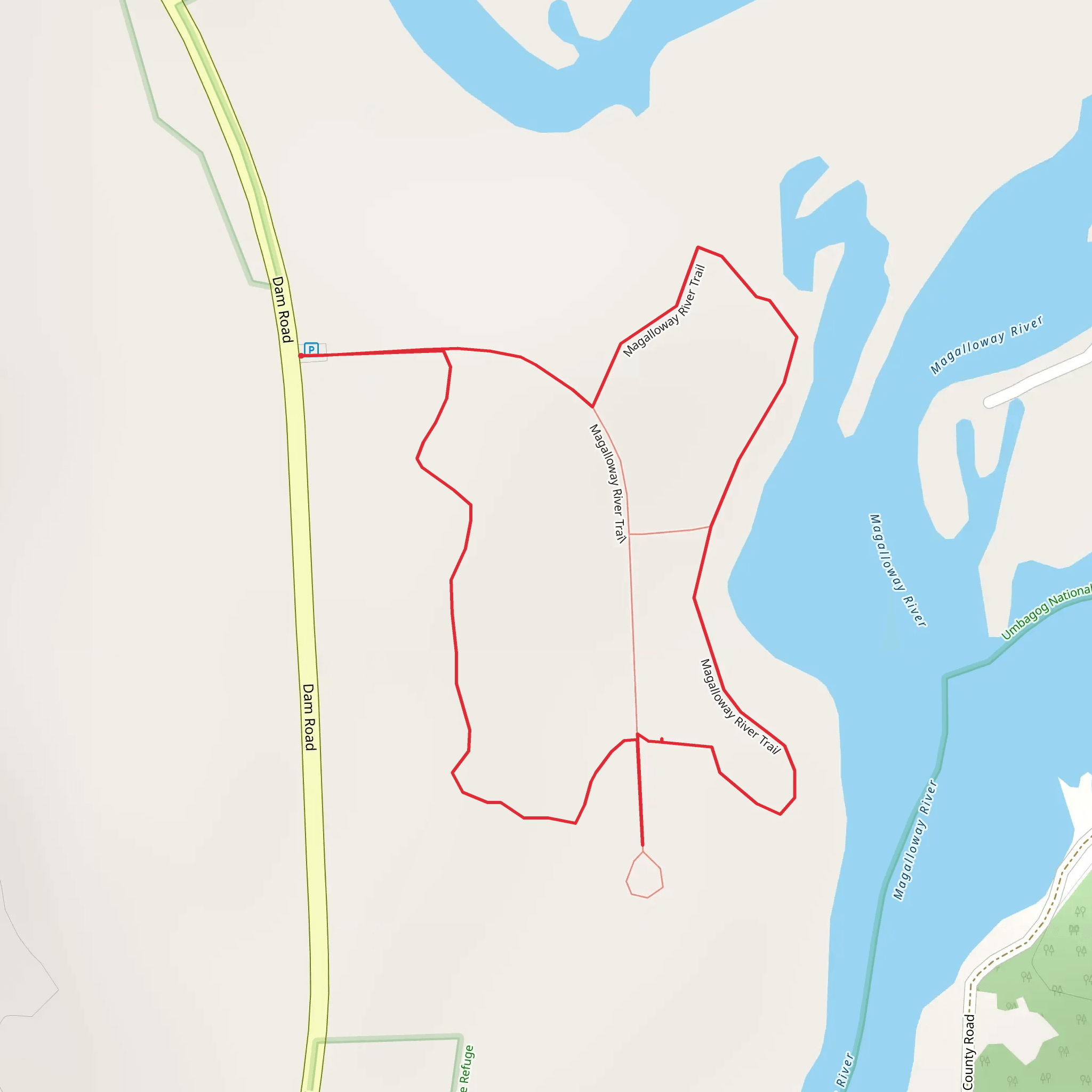 Magalloway River Loop Trail mobile static map