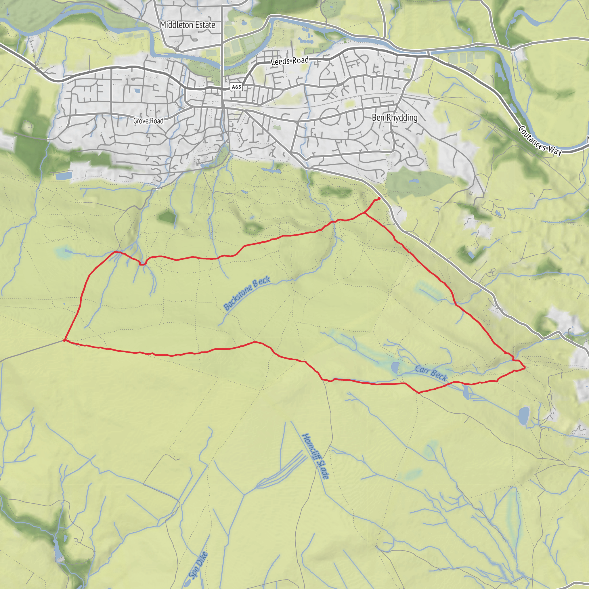 Ilkley Moor Loop mobile static map