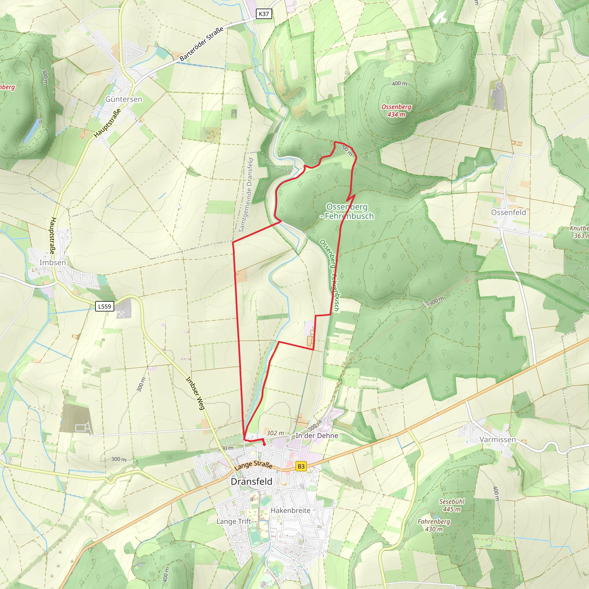 Rundwanderweg Dransfeld 7 mobile static map