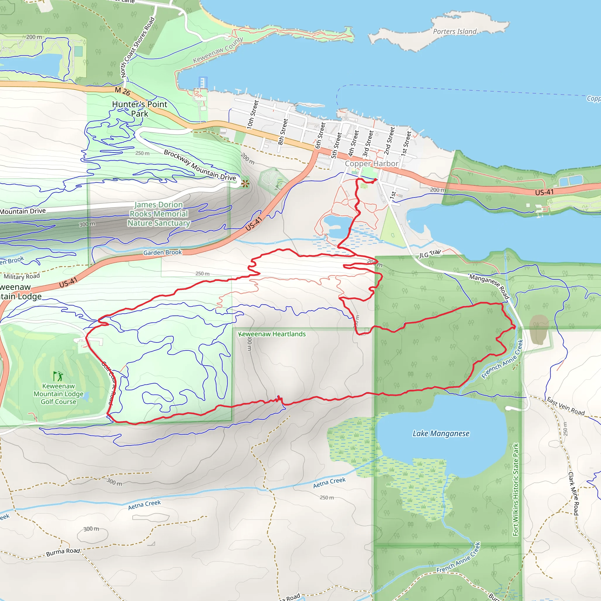 Fort Williams Garden 1 and Red Trail mobile static map