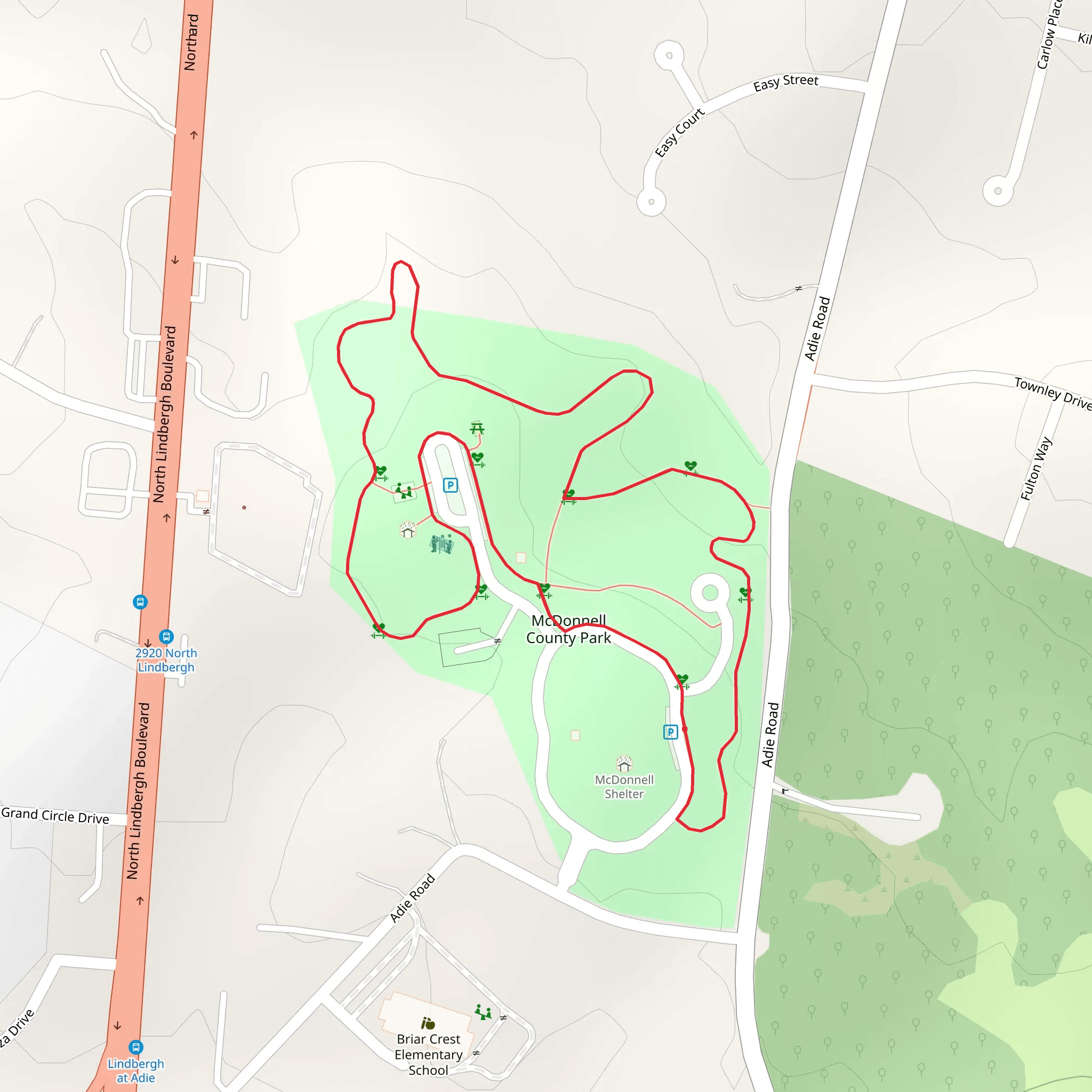 McDonnell County Park Loop mobile static map